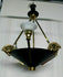 Vintage Brass horse metal black gold chandelier equestrian rare 1970s