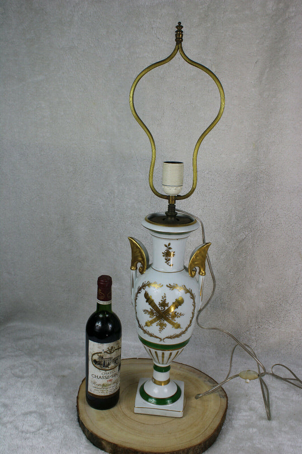 French porclelain De couleuvre marked napoleon Lamp marked