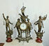 Vintage 1970 French zinc spelter mantel clock set statue figurine