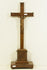 Antique French wood carved standing religious altar crucifix cross christ church