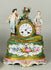 Antique French vieux paris porcelain mantel clock floral decor figurine