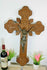 LARGE antique wood carved crucifix cross religious