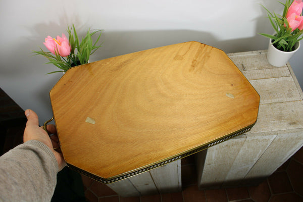 Vintage French Wood inlaid Serving tray 1970