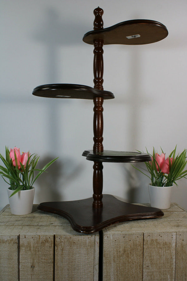 Vintage 1970 English wood plant stand 3 level for planter jardiniere Vase