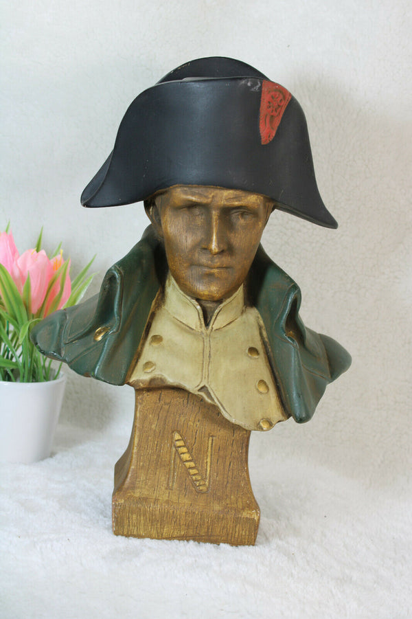 Antique french chalkware bust napoleon statue sculpture