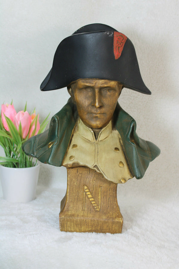 Antique french chalkware bust napoleon statue sculpture