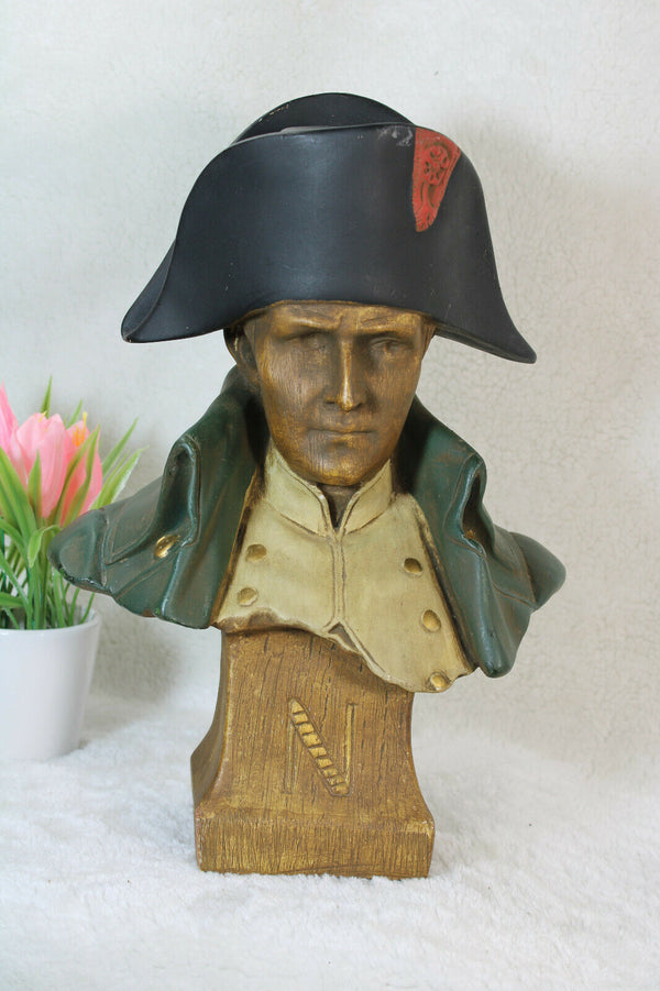 Antique french chalkware bust napoleon statue sculpture