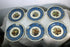 Set 6 czech royal epiag marked paint fruit decor porcelain dessert plates