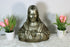 Antique French silver chalkware Art deco sacred heart christ bust statue