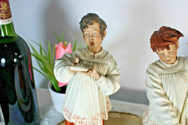 PAIR Capodimonte porcelain Choir altar boy insence burner figurine statue rare