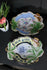 PAIR vintage porcelain bide poch trays art nouveau lady portrait mucha