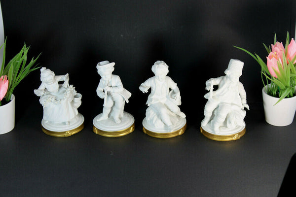 Set 4 antique german unterweissbach bisque porcelain figurine statue marked