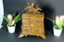 Antique Black forest wood carved trinket jewelry box birds rare