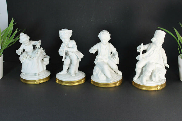 Set 4 antique german unterweissbach bisque porcelain figurine statue marked