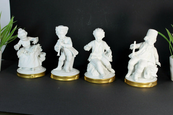 Set 4 antique german unterweissbach bisque porcelain figurine statue marked