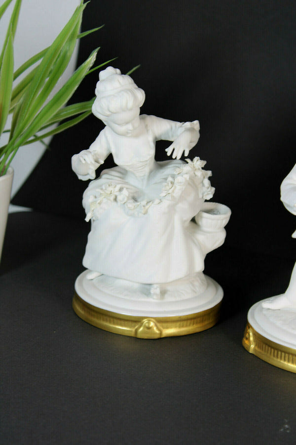 Set 4 antique german unterweissbach bisque porcelain figurine statue marked