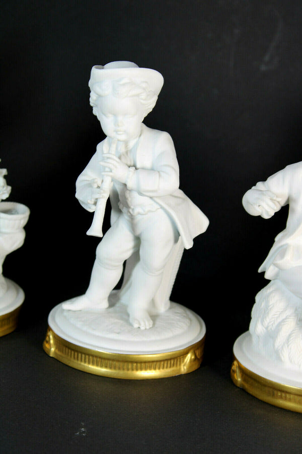 Set 4 antique german unterweissbach bisque porcelain figurine statue marked