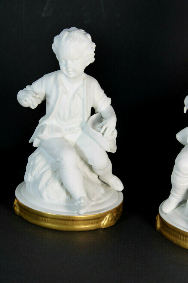 Set 4 antique german unterweissbach bisque porcelain figurine statue marked