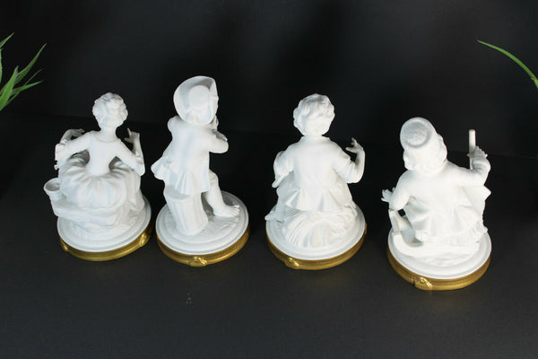 Set 4 antique german unterweissbach bisque porcelain figurine statue marked