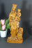 Antique Belgian wood carved Mary of FLanders symbol lion statue madonna