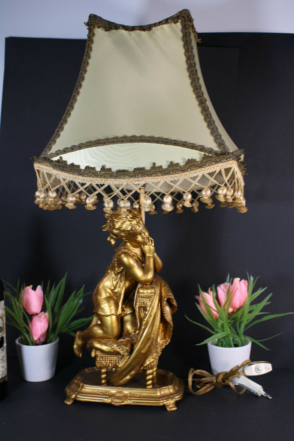 Gorgeous Brass young praying girl table lamp 1960s