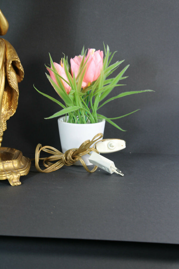 Gorgeous Brass young praying girl table lamp 1960s