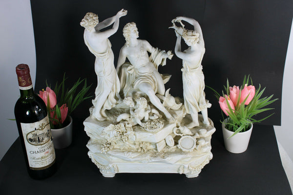 XL Rare Bisque MULLER SCHWARZA porcelain marked Sculpture Group Dionisius