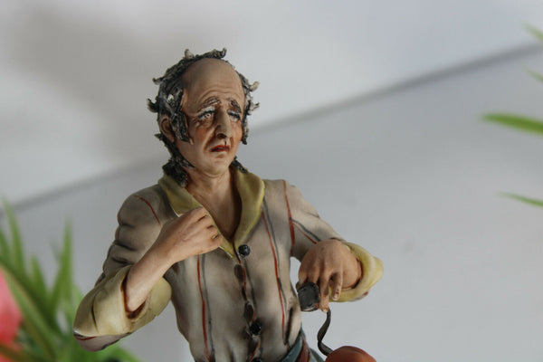 Vintage capodimonte Conte signed porcelain statue leather worker figure