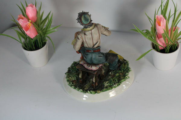 Vintage capodimonte Conte signed porcelain statue leather worker figure