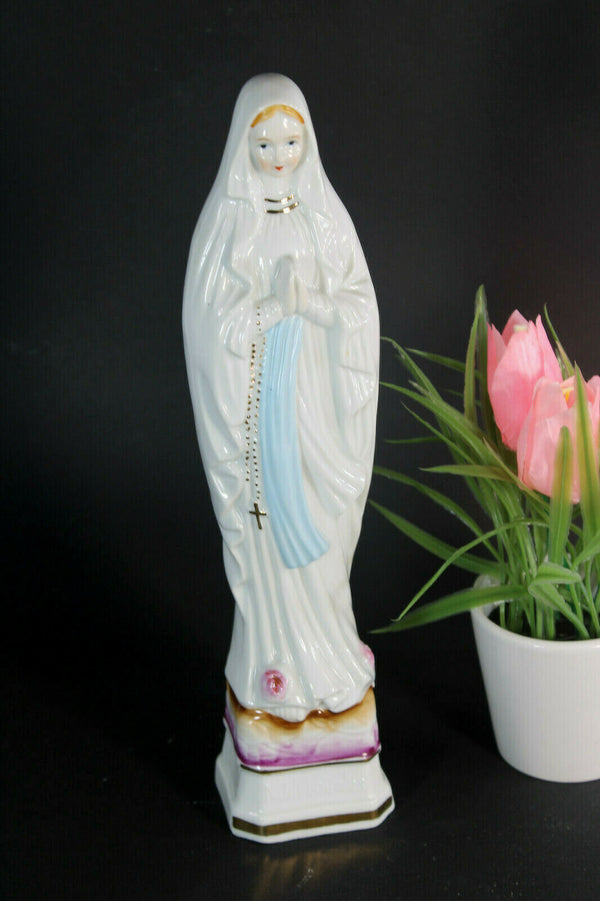 Vintage porcelain Madonna lourdes figurine statue