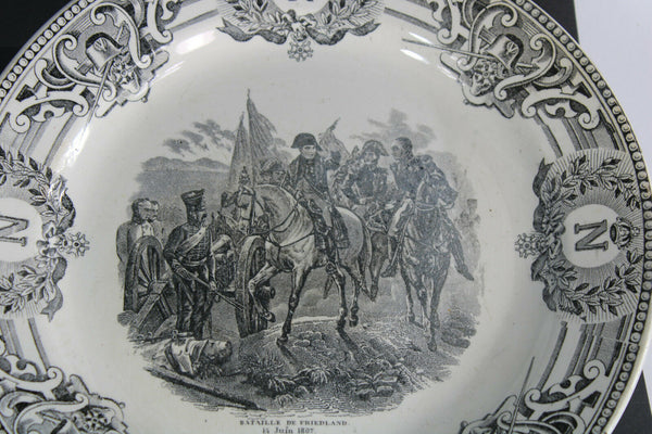 6 Antique boch Freres BFK Belgian ceramic plates napoleon scene battles