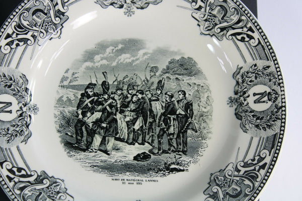 6 Antique boch Freres BFK Belgian ceramic plates napoleon scene battles