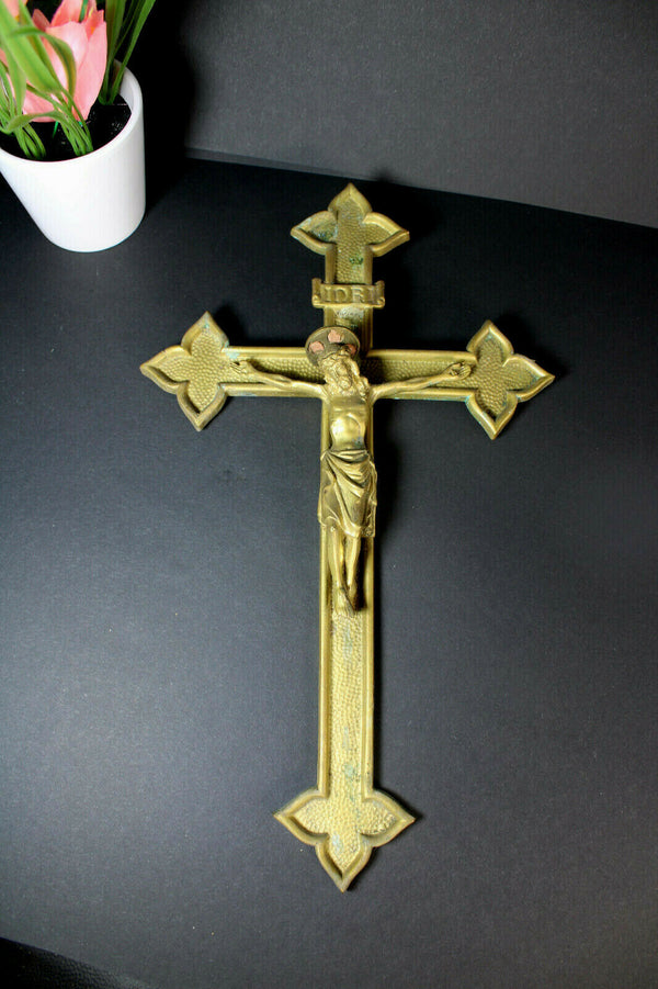 Antique french bronze crucifix