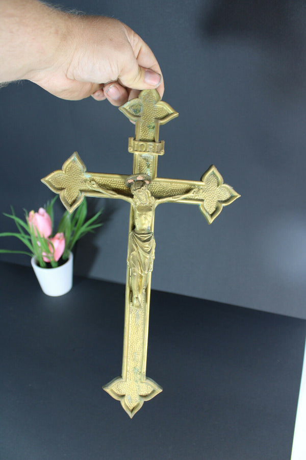 Antique french bronze crucifix