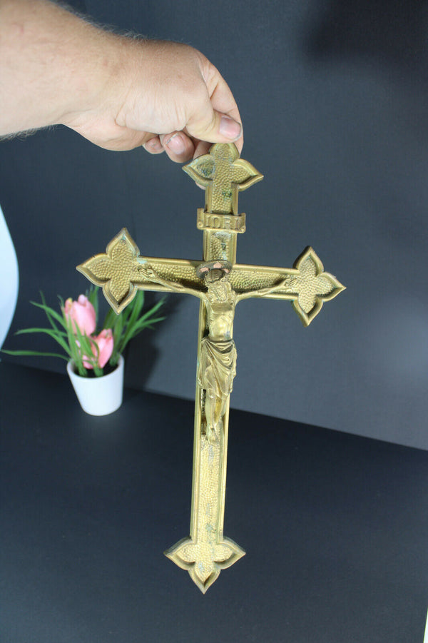 Antique french bronze crucifix