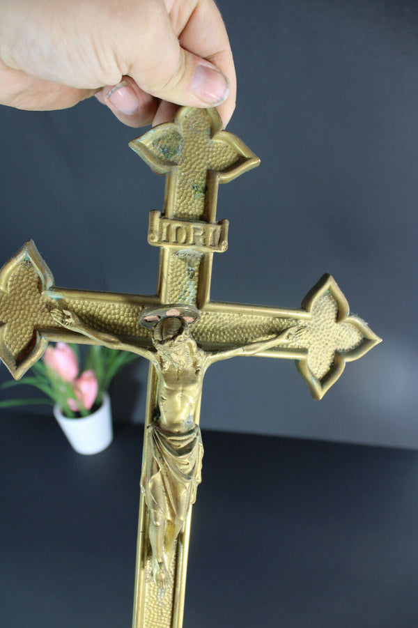 Antique french bronze crucifix