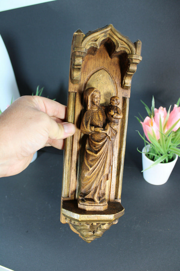 Antique ceramic flemish saint our lady groeninge Statue religious chapel