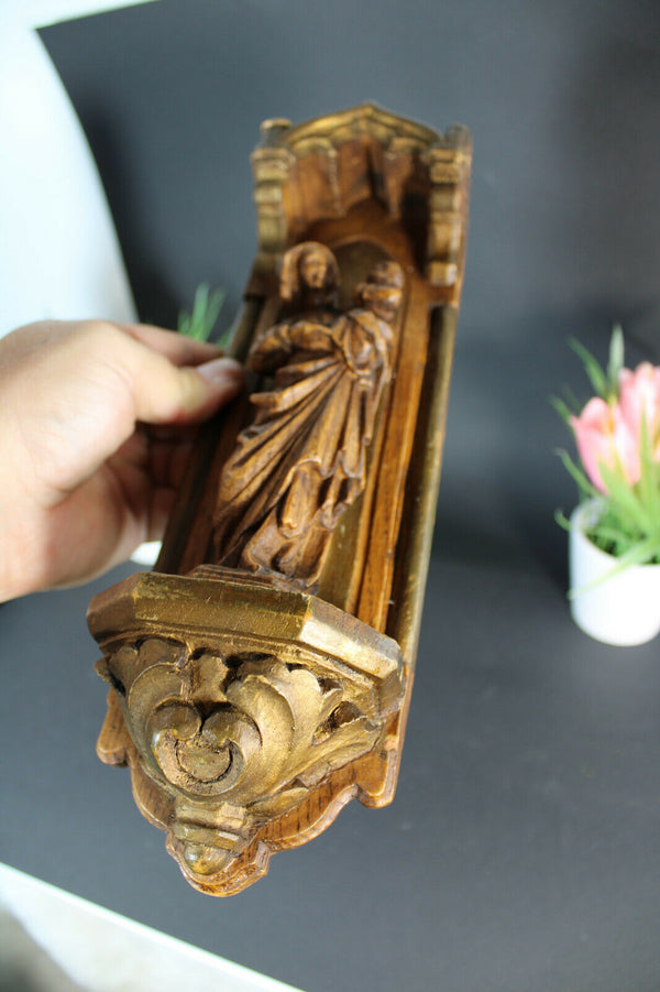 Antique ceramic flemish saint our lady groeninge Statue religious chapel