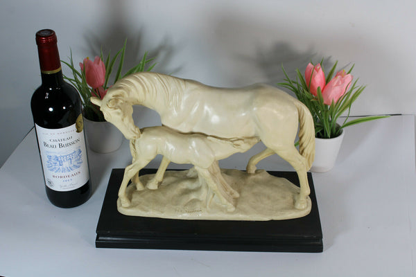 Vintage italian santini signed horse foal Statue sculpture 1970