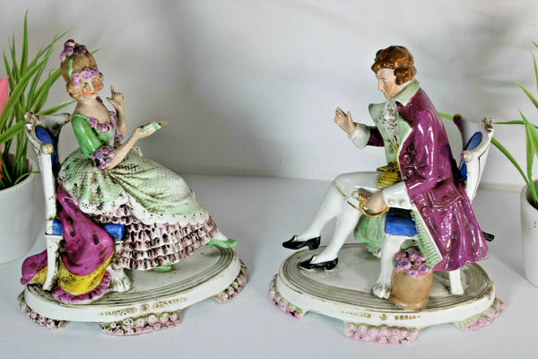 PAIR german 1960 porcelain figurine statue