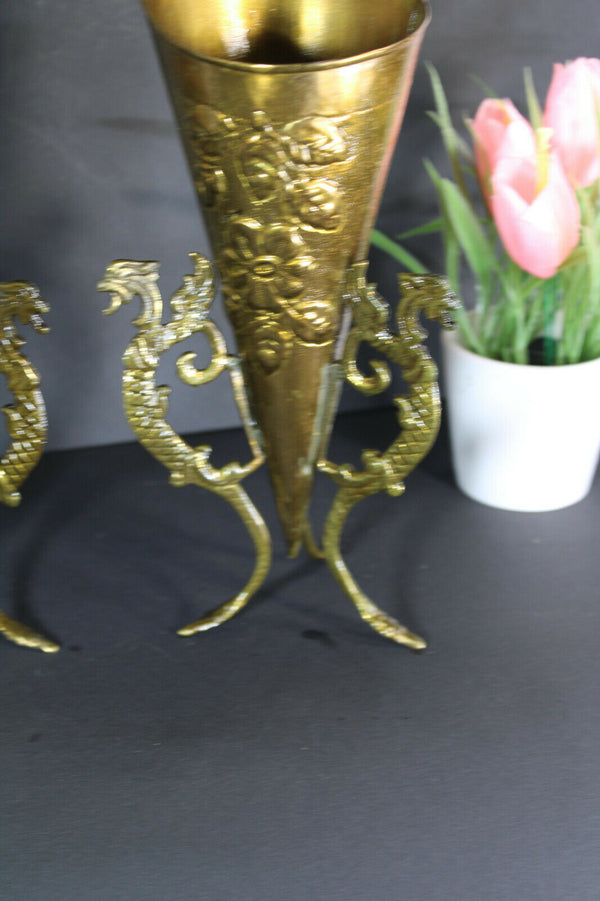 PAir French MEtal Dragon paws gothic Vases