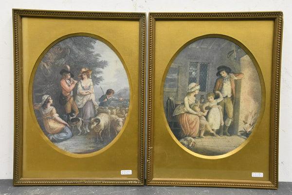 PAIR antique engravings framed begin 1900s