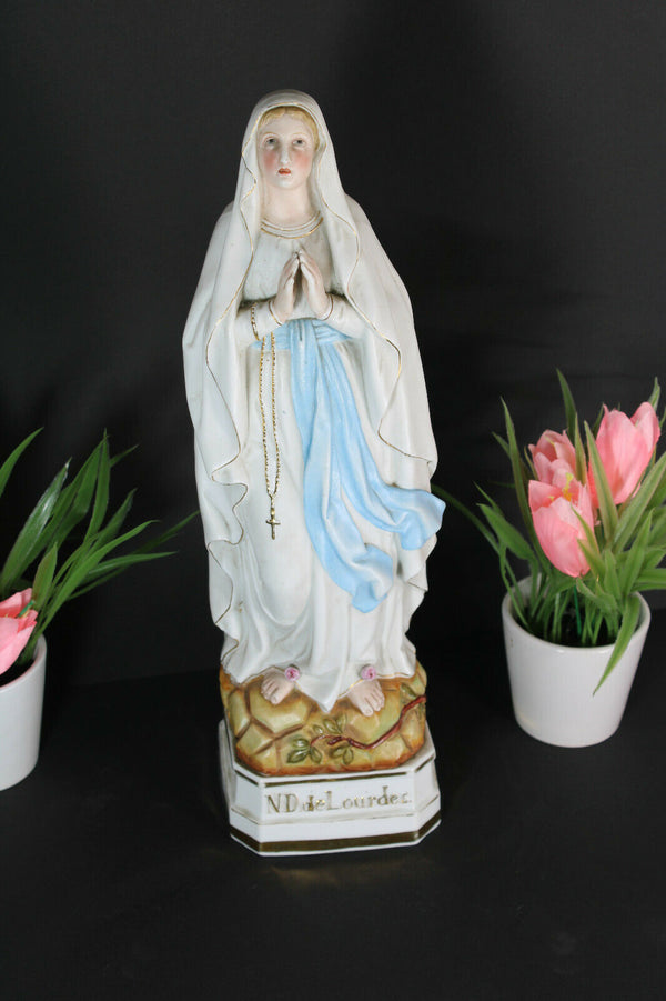 Antique french porcelain bisque notre dame de Lourdes madonna figurine statue