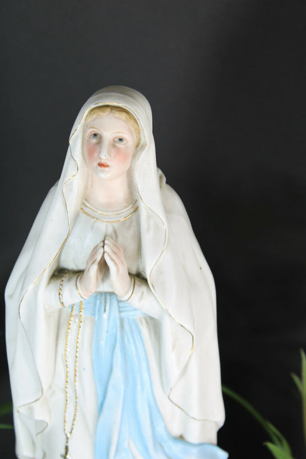 Antique french porcelain bisque notre dame de Lourdes madonna figurine statue