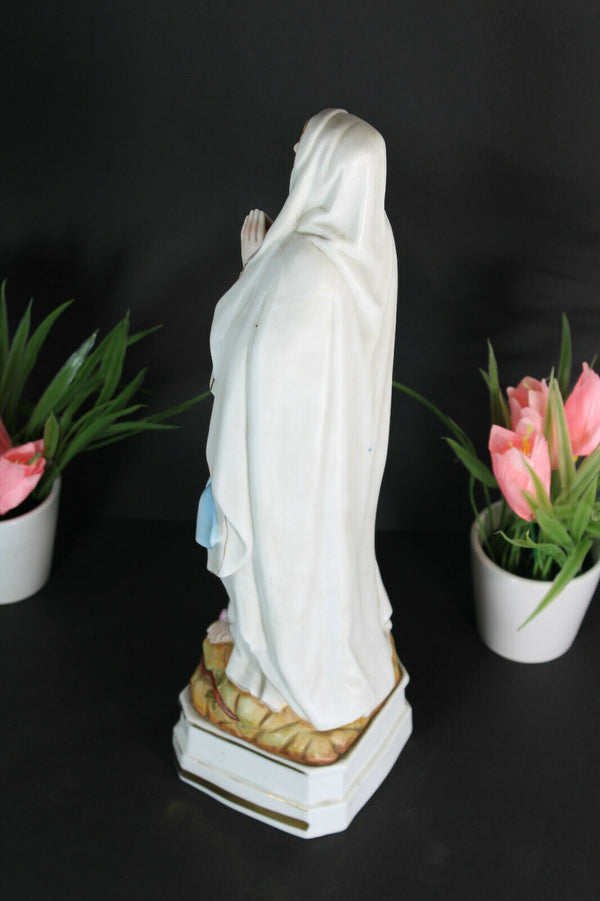 Antique french porcelain bisque notre dame de Lourdes madonna figurine statue