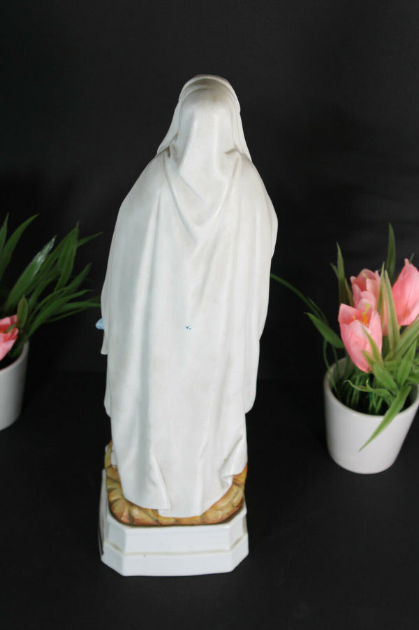 Antique french porcelain bisque notre dame de Lourdes madonna figurine statue