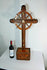 Antique 31.8" xL Tramp art cigar wood carved crucifix cross