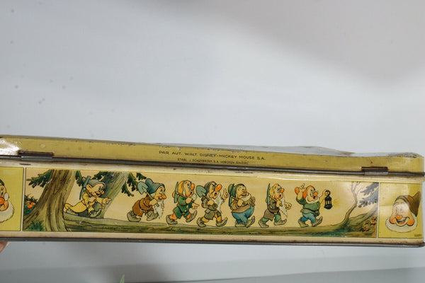 Rare Walt Disney Biscuit Tin box Snow White  Dwarfs  1930 belgian Disneyana