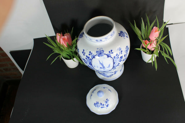 Vintage DELFT pottery vase mill landscape dutch