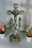 Antique french crucifix cross religious 4 evangelists alpha omega